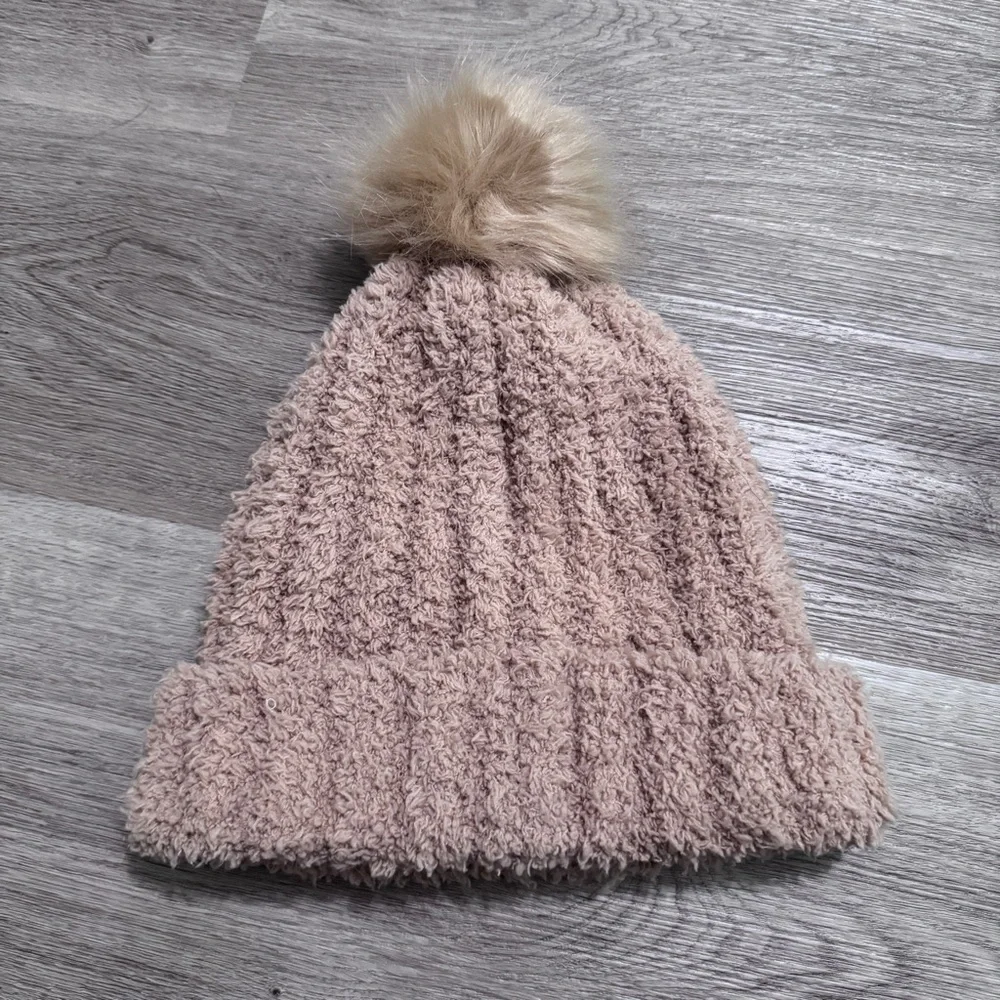 Tan Pom Pom Fur Beanie Toboggan Walmart One Size Winter